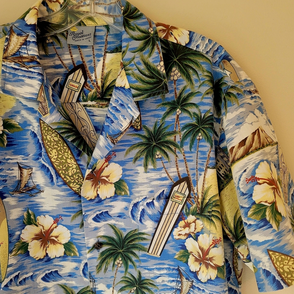 Royal Creations Vintage Hawaiian  Men's Shirt, Floral, Size L - Picture 2 of 9